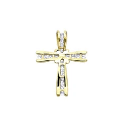 Small Women's Diamond Cross Pendant 14K Yellow Gold 11 Small Women's Diamond Cross Pendant 14K Yellow Gold -Its Hot Jewelry Shop small womens diamond cross pendant in solid 14k gold backye