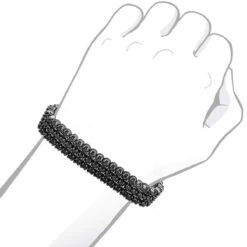 10K Black Plated Gold 3 Row Black Diamond Tennis Bracelet For Men 10 Carats -Its Hot Jewelry Shop solid 10k gold 3 row black diamond tennis bracelet for men 10 carats 000989 body black 1671159872