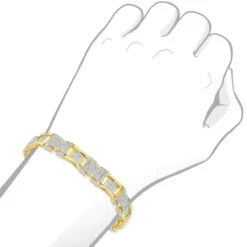 Solid 10K Yellow Gold Diamond Bracelet For Men 3.1ct By Luxurman -Its Hot Jewelry Shop solid 10k gold diamond bracelet for men 31ct by luxurman bodye