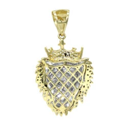 10K Yellow Gold Diamond King Lion Head Pendant For Men 1.2ct Luxurman Charm -Its Hot Jewelry Shop solid 10k gold diamond king lion head pendant for men 12ct luxurman charm backye