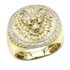 Solid 10K Yellow Gold Lion Head Diamond Pinky Ring For Men 0.3ct Luxurman 1 Solid 10K Yellow Gold Lion Head Diamond Pinky Ring For Men 0.3ct Luxurman -Its Hot Jewelry Shop solid 10k gold lion head diamond ring for men 03ct luxurman pinky rings mainye