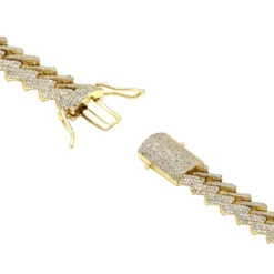 10K Yellow Gold Men's Diamond Bracelet 6 Carats Iced Out Cuban Link Design -Its Hot Jewelry Shop solid 10k gold mens diamond bracelet 6 carats iced out cuban link design 804057 backye