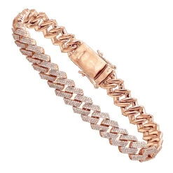 10K Yellow Gold Men's Diamond Bracelet 6 Carats Iced Out Cuban Link Design -Its Hot Jewelry Shop solid 10k gold mens diamond bracelet 6 carats iced out cuban link design 804057 ro