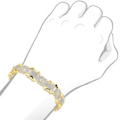 Solid 10K Yellow Gold Men's Diamond Bracelet By Luxurman 3 Carats Of Diamonds -Its Hot Jewelry Shop solid 10k gold mens diamond bracelet by luxurman 3 carats of diamonds bodye