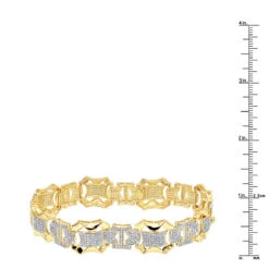 Solid 10K Yellow Gold Men's Diamond Bracelet By Luxurman 3 Carats Of Diamonds -Its Hot Jewelry Shop solid 10k gold mens diamond bracelet by luxurman 3 carats of diamonds rulerye
