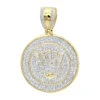 10K Yellow Gold Real Diamond Crown Pendant For Men Iced Out Round Medallion -Its Hot Jewelry Shop solid 10k gold real diamond crown pendant for men iced out round medallion mainye
