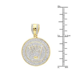 10K Yellow Gold Real Diamond Crown Pendant For Men Iced Out Round Medallion 13 10K Yellow Gold Real Diamond Crown Pendant For Men Iced Out Round Medallion -Its Hot Jewelry Shop solid 10k gold real diamond crown pendant for men iced out round medallion rulerye