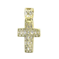 10K White Gold Small Diamond Cross Pendant For Men And Women 0.3ct -Its Hot Jewelry Shop solid 10k gold small diamond cross pendant for men and women 0 3ct backye