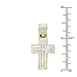 10K White Gold Small Diamond Cross Pendant For Men And Women 0.3ct -Its Hot Jewelry Shop solid 10k gold small diamond cross pendant for men and women 0 3ct rulerye