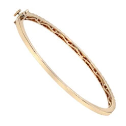 Solid 14K Yellow Gold Diamond Bangle Bracelet For Women 2ct By Luxurman -Its Hot Jewelry Shop solid 14k gold diamond bangle bracelet for women 2ct by luxurman backro 1
