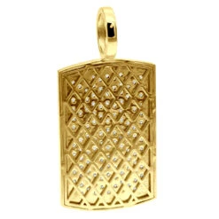 14K Yellow Gold Diamond Dog Tag Pendant For Men 3.25 Carats Iced Out Design 14 14K Yellow Gold Diamond Dog Tag Pendant For Men 3.25 Carats Iced Out Design -Its Hot Jewelry Shop solid 14k gold diamond dog tag pendant for men 325 carats iced out design 407140 back yellow