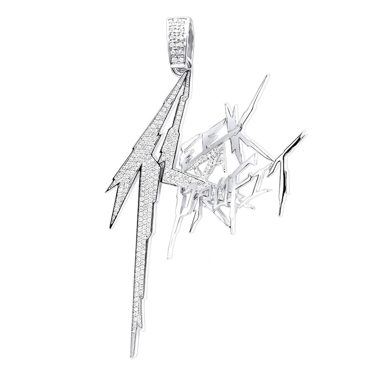 14K Yellow Gold Diamond Logo Pendant For Men 2.5ct Unique 4 14K Yellow Gold Diamond Logo Pendant For Men 2.5ct Unique - Image 2