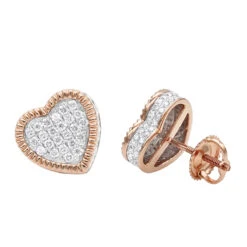 Large Solid 14K Yellow Gold Heart Diamond Stud Earrings For Women 0.75ct By Luxurman 10 Large Solid 14K Yellow Gold Heart Diamond Stud Earrings For Women 0.75ct By Luxurman -Its Hot Jewelry Shop solid 14k gold heart diamond stud earrings for women 075ct by luxurman ro