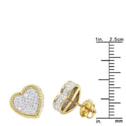 Large Solid 14K Yellow Gold Heart Diamond Stud Earrings For Women 0.75ct By Luxurman 13 Large Solid 14K Yellow Gold Heart Diamond Stud Earrings For Women 0.75ct By Luxurman -Its Hot Jewelry Shop solid 14k gold heart diamond stud earrings for women 075ct by luxurman rulerye