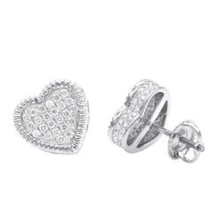 Large Solid 14K Yellow Gold Heart Diamond Stud Earrings For Women 0.75ct By Luxurman 9 Large Solid 14K Yellow Gold Heart Diamond Stud Earrings For Women 0.75ct By Luxurman -Its Hot Jewelry Shop solid 14k gold heart diamond stud earrings for women 075ct by luxurman wh