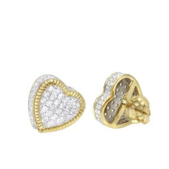 Solid 14K White Gold Large Heart Diamond Stud Earrings For Women 1ct By Luxurman 9 Solid 14K White Gold Large Heart Diamond Stud Earrings For Women 1ct By Luxurman -Its Hot Jewelry Shop solid 14k gold large heart diamond stud earrings for women 1ct by luxurman mainye