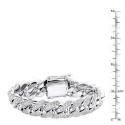 Solid 14K White Gold Men's Miami Cuban Link Diamond Bracelet By Luxurman 9ct 17mm 14 Solid 14K White Gold Men's Miami Cuban Link Diamond Bracelet By Luxurman 9ct 17mm -Its Hot Jewelry Shop solid 14k gold mens miami cuban link diamond bracelet by luxurman 9ct 17mm rulerwh