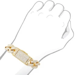 Solid 14K Yellow Gold Miami Cuban Link Chain VS Diamond Bracelet For Men 16mm Wide -Its Hot Jewelry Shop solid 14k gold miami cuban link chain bracelet for men vs diamonds 16mm wide 803197 bodye