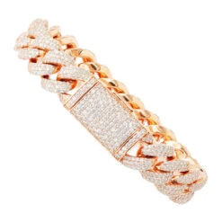 Solid 14K Yellow Gold Miami Cuban Link Chain VS Diamond Bracelet For Men 16mm Wide -Its Hot Jewelry Shop solid 14k gold miami cuban link chain bracelet for men vs diamonds 16mm wide 803197 ro