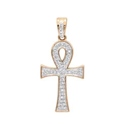 14K Yellow Gold Mini Diamond Egyptian Ankh Cross Pendant For Women 0.2ct 10 14K Yellow Gold Mini Diamond Egyptian Ankh Cross Pendant For Women 0.2ct -Its Hot Jewelry Shop solid 14k gold mini diamond egyptian ankh cross pendant for women 02ct ro