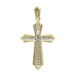 14K Yellow Gold Small Diamond Cross Pendant For Women 0.2ct -Its Hot Jewelry Shop solid 14k gold small diamond cross pendant for women 0 2ct backye