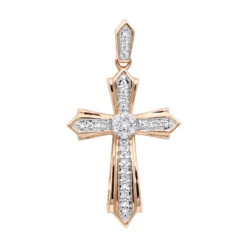 14K Yellow Gold Small Diamond Cross Pendant For Women 0.2ct -Its Hot Jewelry Shop solid 14k gold small diamond cross pendant for women 0 2ct ro