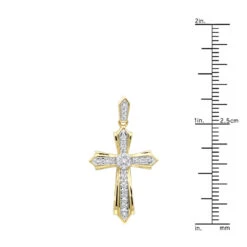14K Yellow Gold Small Diamond Cross Pendant For Women 0.2ct -Its Hot Jewelry Shop solid 14k gold small diamond cross pendant for women 0 2ct rulerye