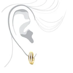 Solid 10K Yellow Gold Baguette Diamond Earrings Hoops 1/2ct -Its Hot Jewelry Shop solid gold baguette diamond earrings hoops 13ct p 7231 body yellow