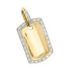 10K Yellow Gold Diamond Dog Tag Pendant Gold 0.65ct