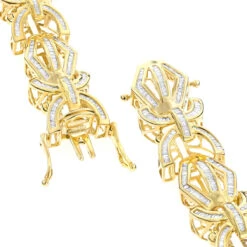 Modern Solid 10K Yellow Gold Men's Baguette Diamonds Bracelet 7.95ct -Its Hot Jewelry Shop solid gold mens baguette diamonds bracelet 795ct p 5901 backye