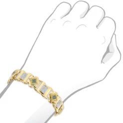 Solid 10K Yellow Gold Men's Diamond Bracelet Yellow Blue White 2.5 Ct -Its Hot Jewelry Shop solid gold mens diamond bracelet yellow blue white 276ct p 6498 bodye