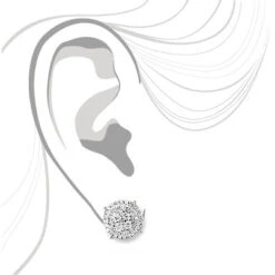 Sparkling Round Diamond Cluster Earrings Studs For Men & Women 14K White Gold 9 Sparkling Round Diamond Cluster Earrings Studs For Men & Women 14K White Gold -Its Hot Jewelry Shop sparkling round diamond cluster earrings 090ct 14k gold 4