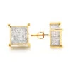 Square Diamond Stud Earrings 14K Yellow Gold 2.25ct -Its Hot Jewelry Shop square diamond stud earrings 14k gold 225ct 1