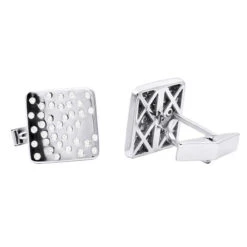 Square Men's Diamond Cufflinks 0.4ct 14K White Gold