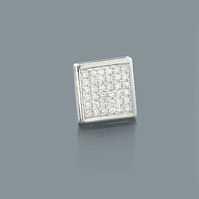 Square Shaped Men's Diamond Stud Earring 0.21ct 10K White Gold 3 Square Shaped Men's Diamond Stud Earring 0.21ct 10K White Gold