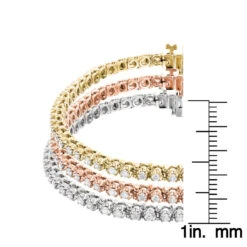 Stackable Round Diamond Tennis Bracelet 10K Gold 4.5ct 7 Stackable Round Diamond Tennis Bracelet 10K Gold 4.5ct -Its Hot Jewelry Shop stackable round diamond tennis bracelet in 10k yellow rose white gold 45ct ruler