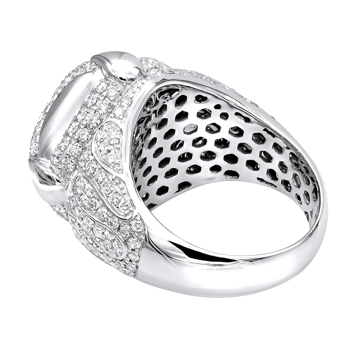 Statement Men's 14K White Gold 3.25ct Diamond Ring By Luxurman 6 Statement Men's 14K White Gold 3.25ct Diamond Ring By Luxurman - Image 4