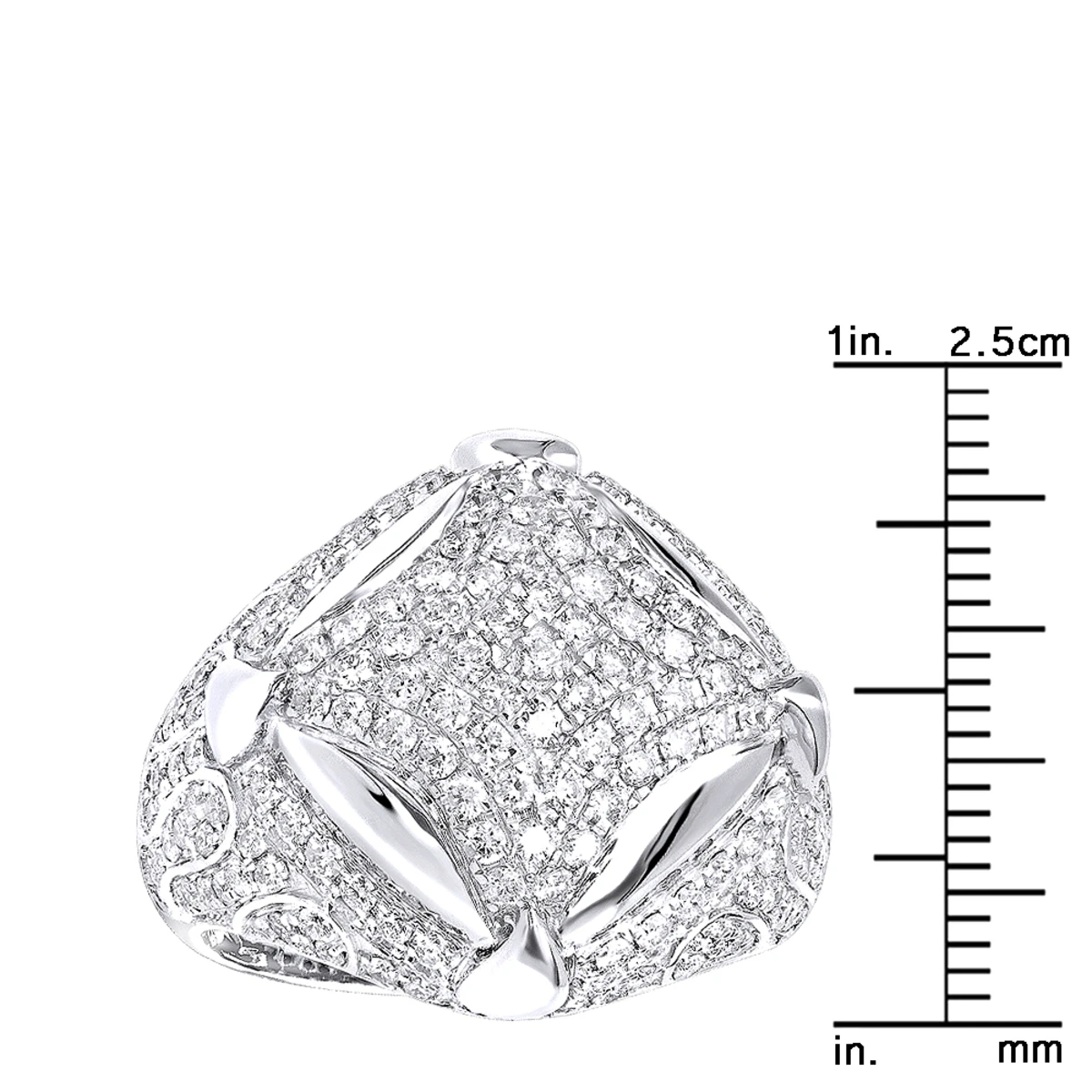 Statement Men's 14K White Gold 3.25ct Diamond Ring By Luxurman 12 Statement Men's 14K White Gold 3.25ct Diamond Ring By Luxurman - Image 10