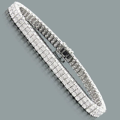 Sterling Silver 2 Row Diamond Bracelet 0.40ct 3 Sterling Silver 2 Row Diamond Bracelet 0.40ct