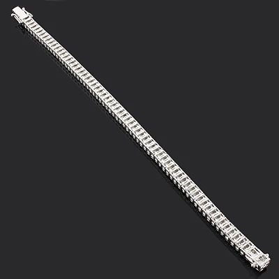 Sterling Silver 2 Row Diamond Bracelet 0.40ct 4 Sterling Silver 2 Row Diamond Bracelet 0.40ct - Image 2