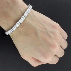 Sterling Silver 2 Row Diamond Bracelet 0.40ct 8 Sterling Silver 2 Row Diamond Bracelet 0.40ct -Its Hot Jewelry Shop sterling silver 2 row diamond bracelet 040ct 3