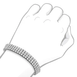 Sterling Silver 3 Row Diamond Bracelet 0.5ct -Its Hot Jewelry Shop sterling silver 3 row diamond bracelet 05ct 3