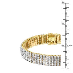 Men's Sterling Silver 5 Row Diamond 1.5ct Gold Plated Bracelet -Its Hot Jewelry Shop sterling silver 5 row diamond bracelet 225ct gold plated p 49466 rulerye