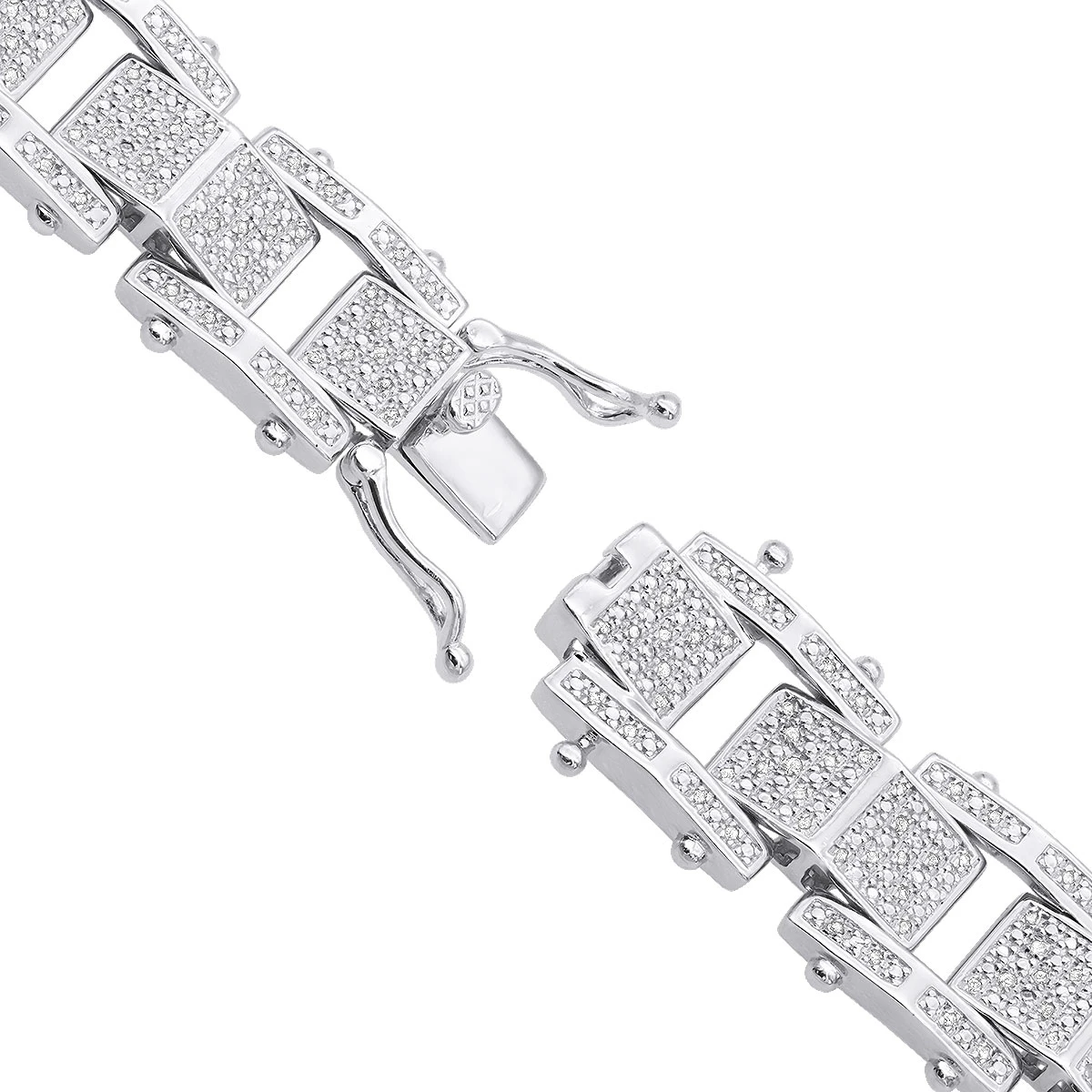 Sterling Silver Men's Diamond Bracelet 0.84ct 6 Sterling Silver Men's Diamond Bracelet 0.84ct - Image 4
