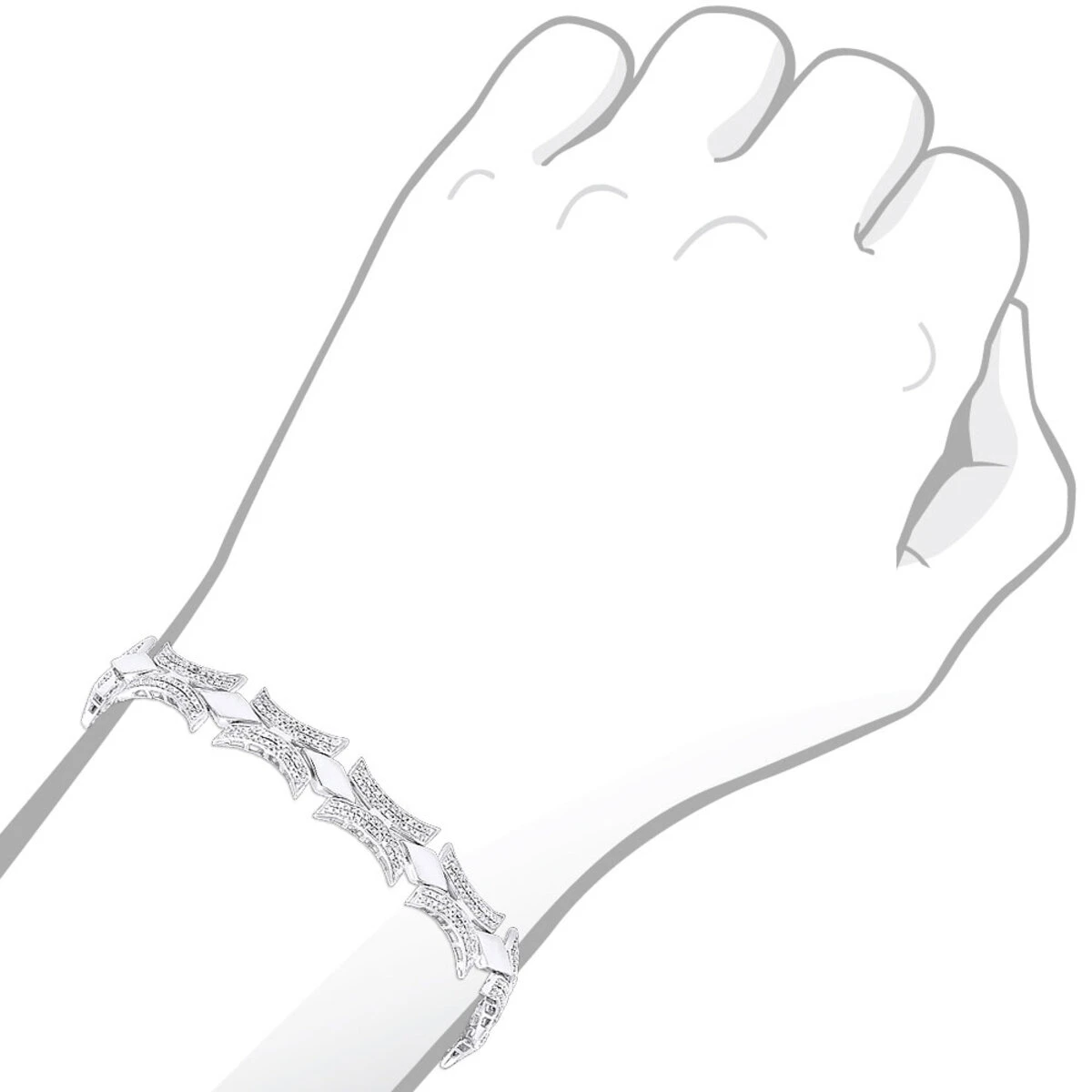 Sterling Silver Diamond Bracelet 1.96ct 5 Sterling Silver Diamond Bracelet 1.96ct - Image 3