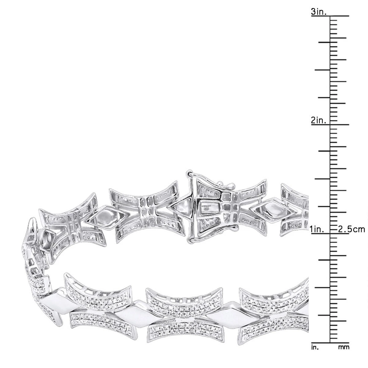 Sterling Silver Diamond Bracelet 1.96ct 6 Sterling Silver Diamond Bracelet 1.96ct - Image 4
