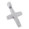 Large Sterling Silver Diamond Cross Pendant For Men 1.75ct