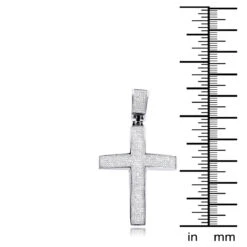 Large Sterling Silver Diamond Cross Pendant For Men 1.75ct -Its Hot Jewelry Shop sterling silver diamond cross pendant 175ct p 43950 ruler