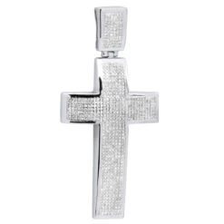 Sterling Silver Diamond Cross Pendant 1.90ct