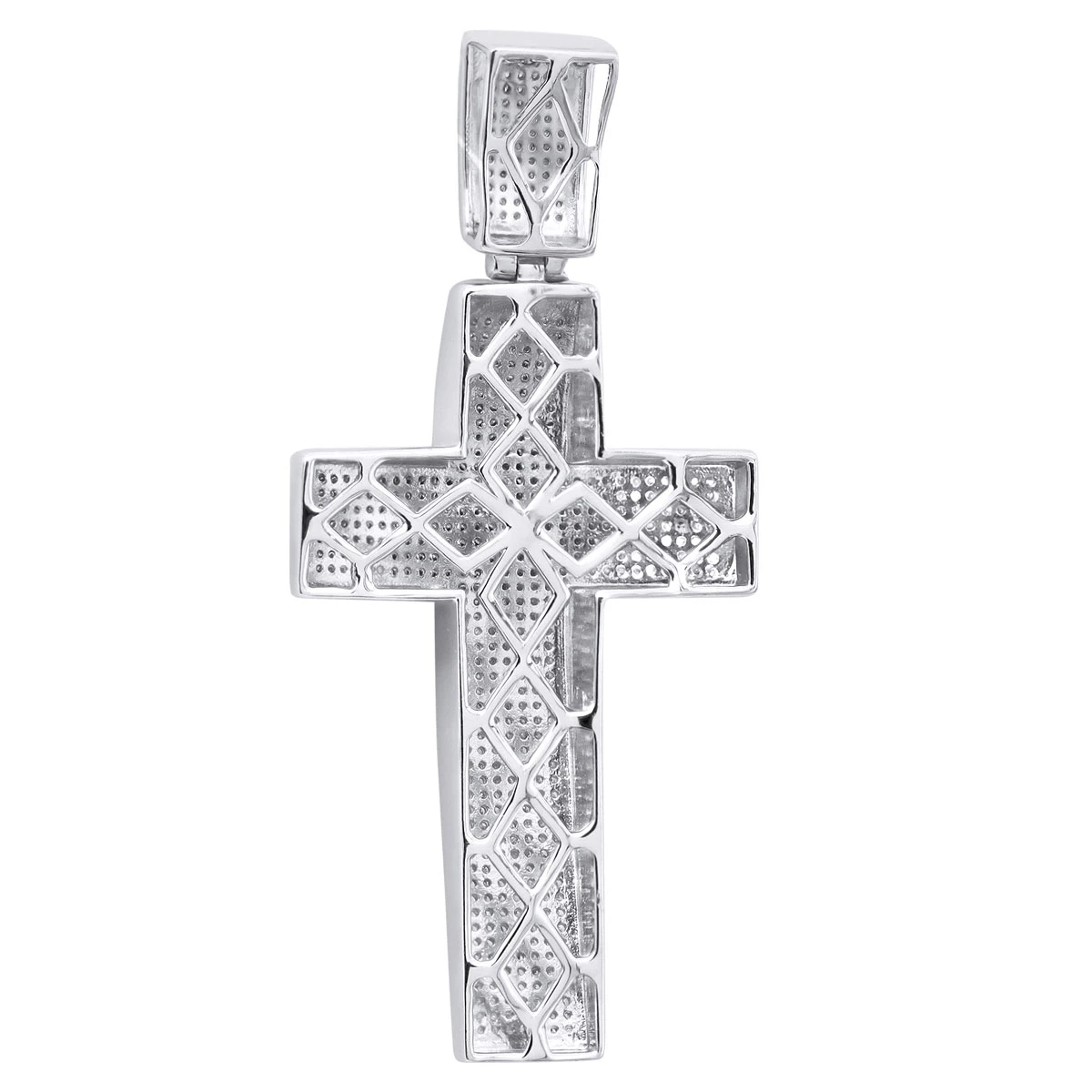 Sterling Silver Diamond Cross Pendant 1.90ct 4 Sterling Silver Diamond Cross Pendant 1.90ct - Image 2